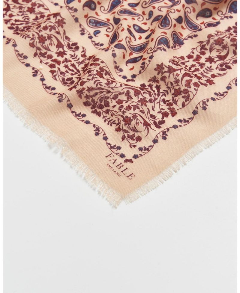 Paisley Folk Caramel Square Scarf