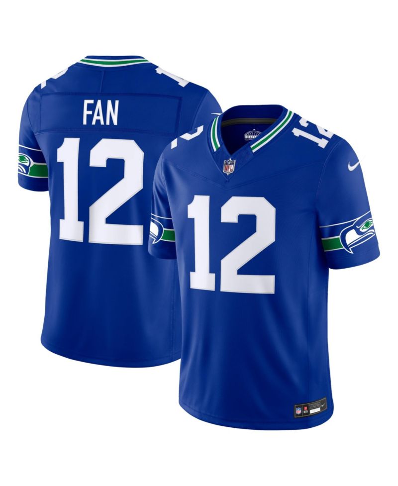 Men's 12s Royal Seattle Seahawks Alternate Vapor F.U.S.E. Stitched Limited Jersey