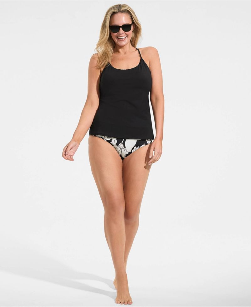 Women's Tugless QuickDry Adjustable Strappy Back Tankini Top