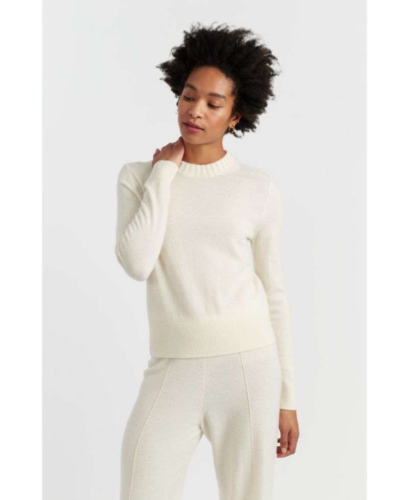 Women's Chinti and Parker Wool and Cashmere Cropped Sporty Sweater