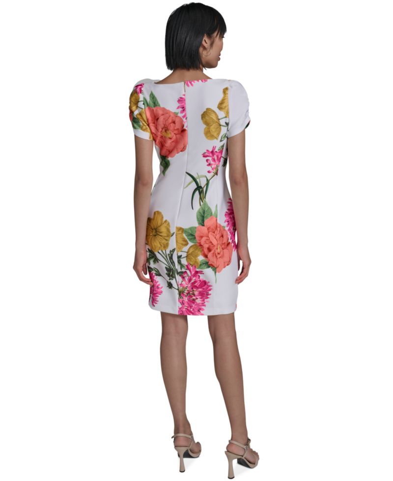 Women's Printed Puff-Sleeve Dress