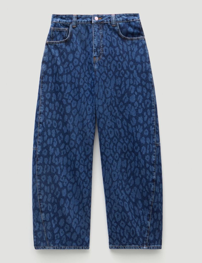 Women's Cropped Bree Horseshoe Barrel Leg Jeans