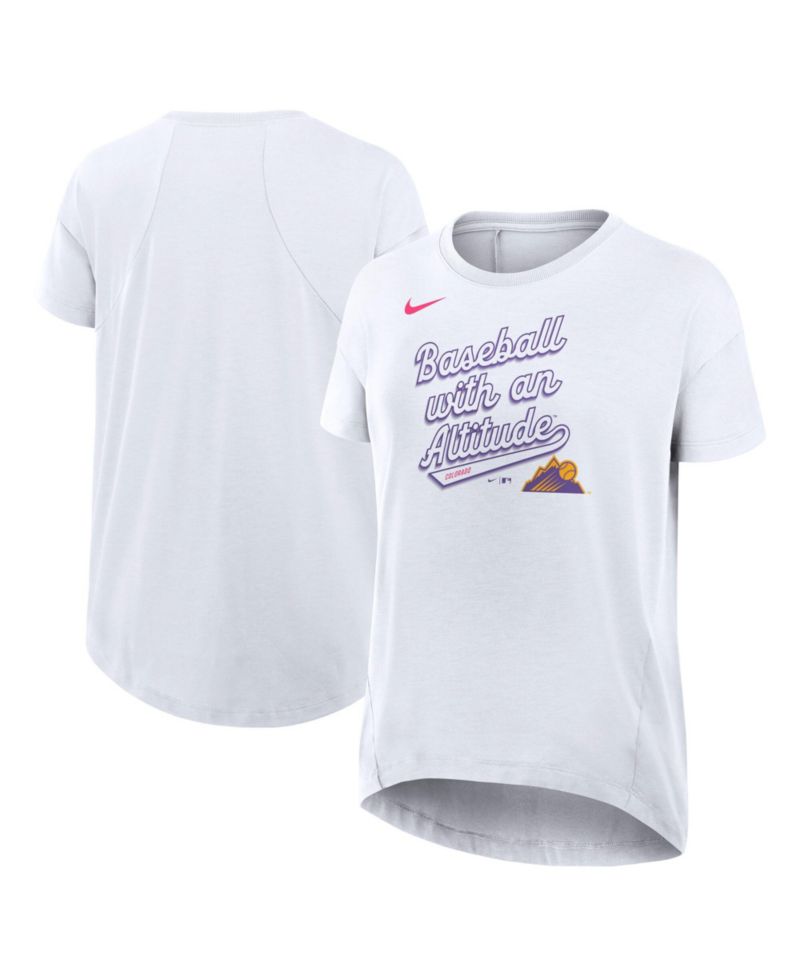 Women's White Colorado Rockies 2025 City Connect Flowy Fashion Tri-Blend Performance T-Shirt