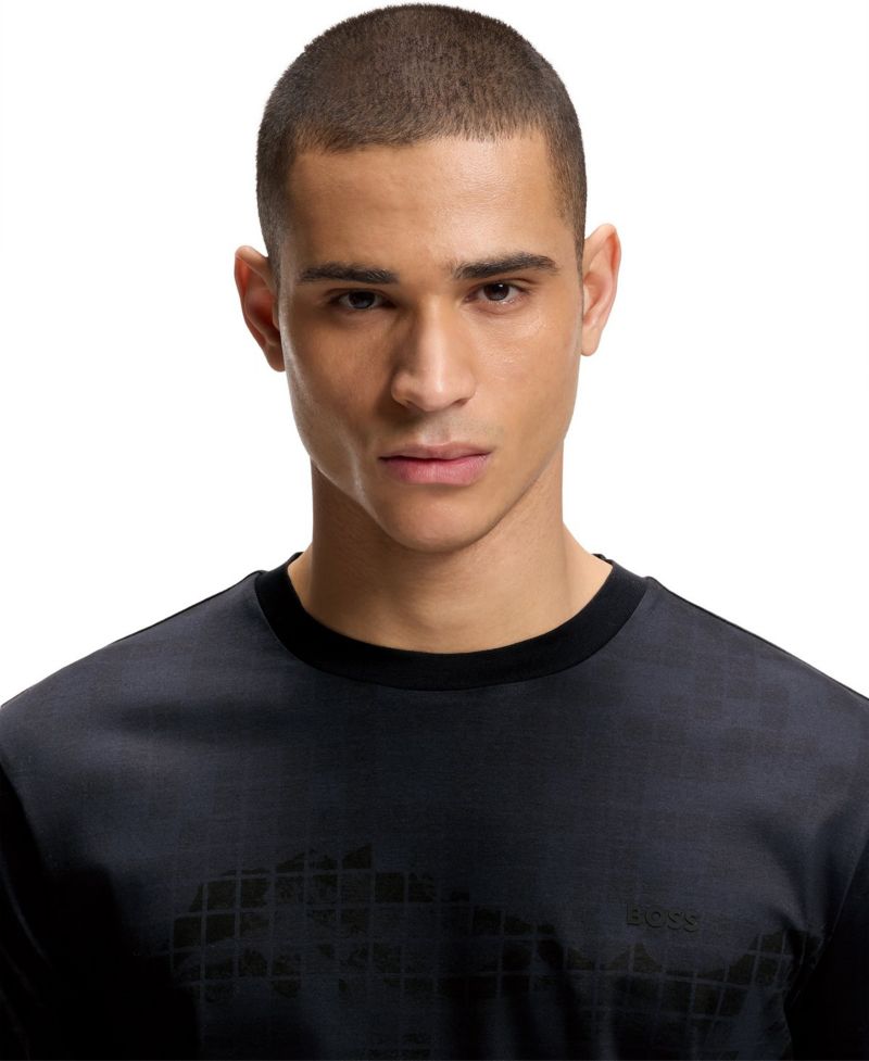 Men's Mercerised-Cotton Printed Graphic T-Shirt