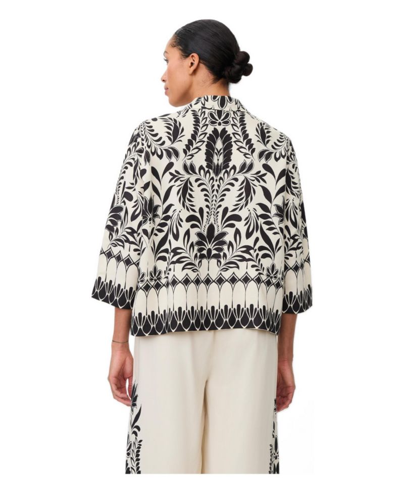 Women's Maisolde Garden Floral Boxy-Fit 3/4-Sleeve Shirt