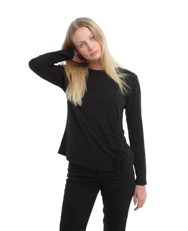 Women's Clothing Long Sleeve Ruched Side Tee