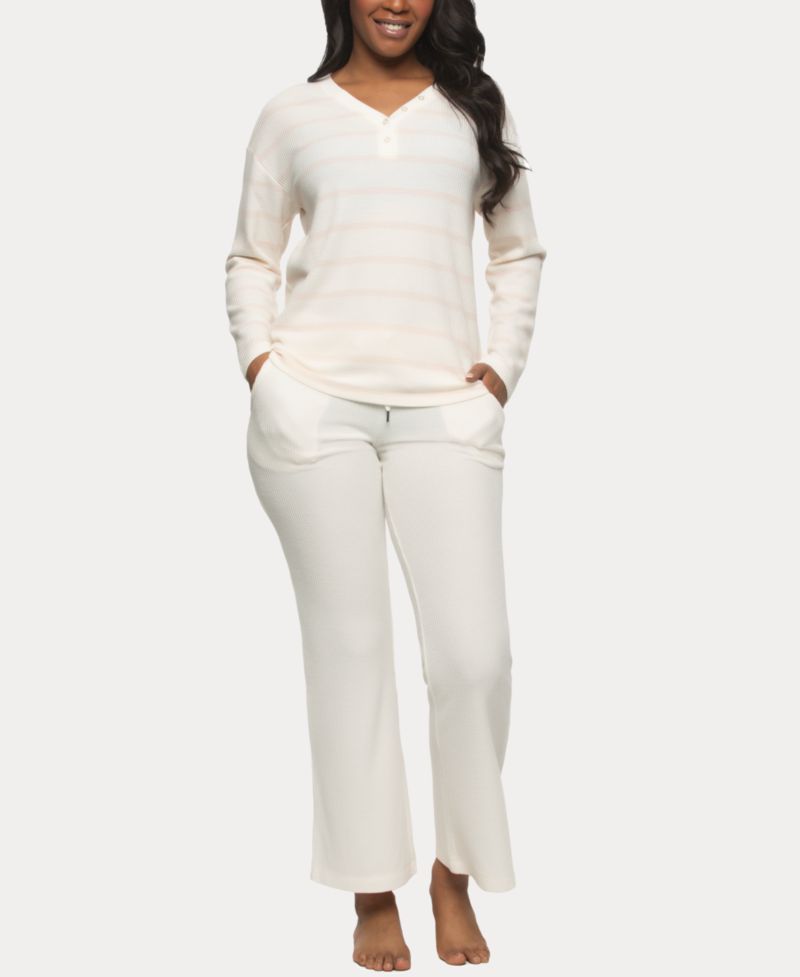 Women's Jolie V-Neck Henley and Pant Lounge Set