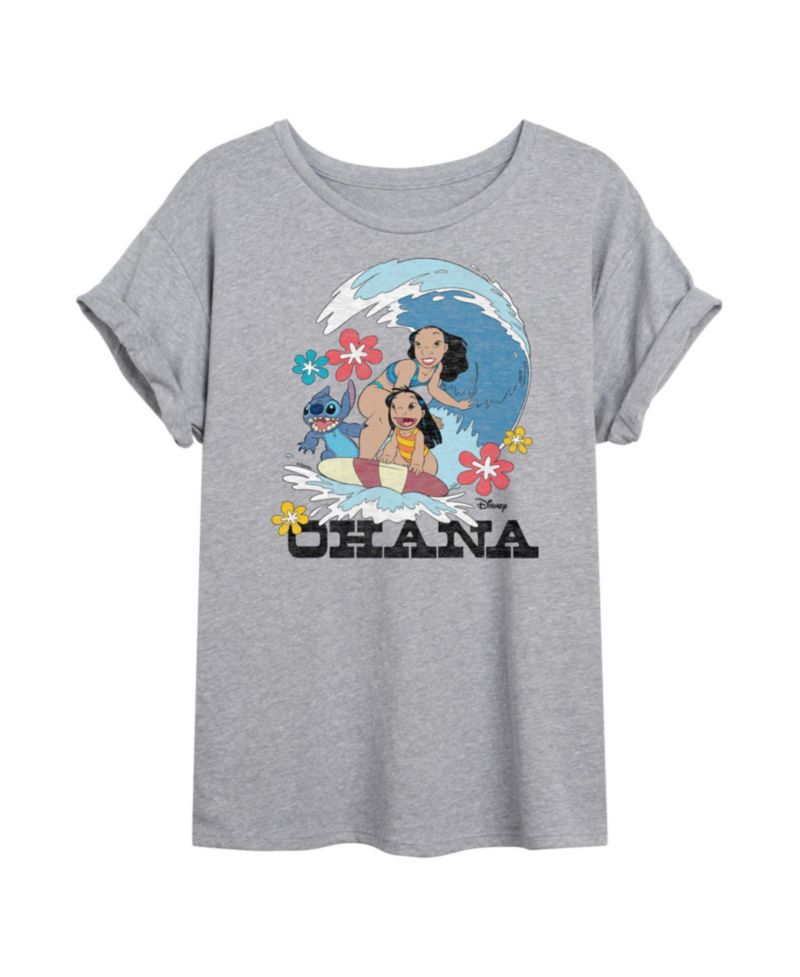 Trendy Juniors Lilo Stitch Ohana Graphic Oversized Tee