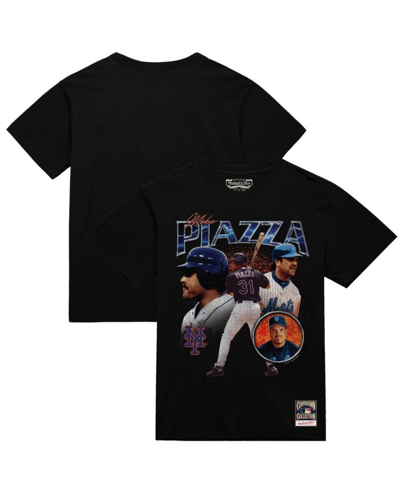 Men's Mike Piazza Black New York Mets 2000 Subway Series 25th Anniversary Power T-Shirt