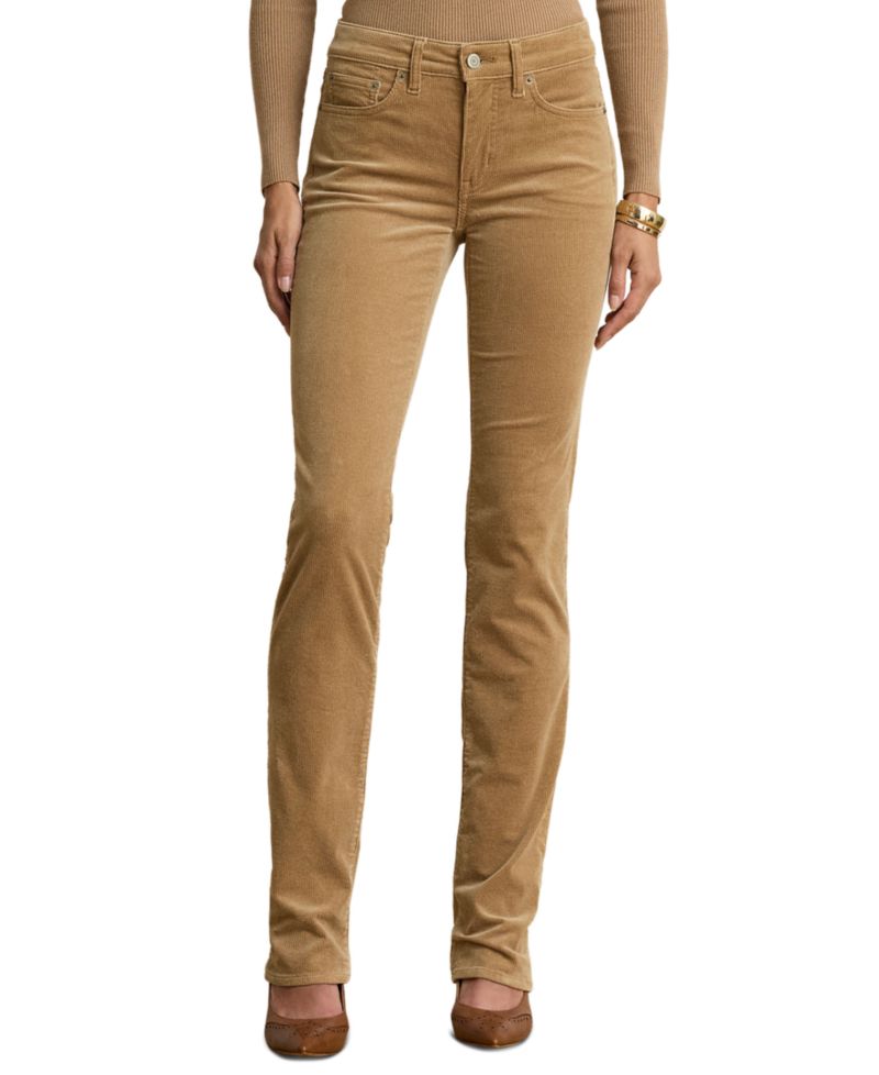 Women's Mid-Rise Slim-Straight Corduroy Pants