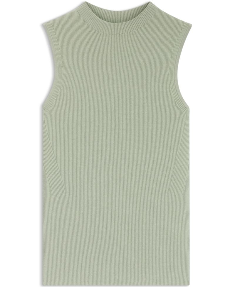 BOSS by Women's Feskies Ribbed-Knit Mock-Neck Sleeveless Top