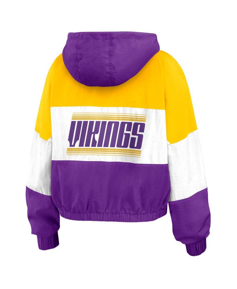 Women's Purple Minnesota Vikings Color Block Full-Zip Windbreaker Jacket