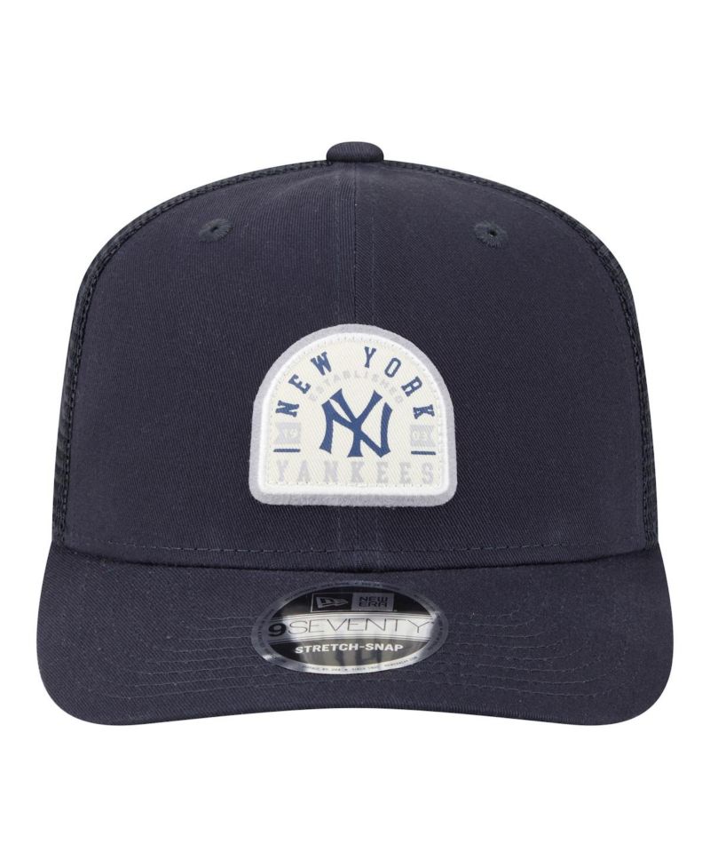 Men's Navy New York Yankees Throwback Contest 9SEVENTY Adjustable Trucker Hat