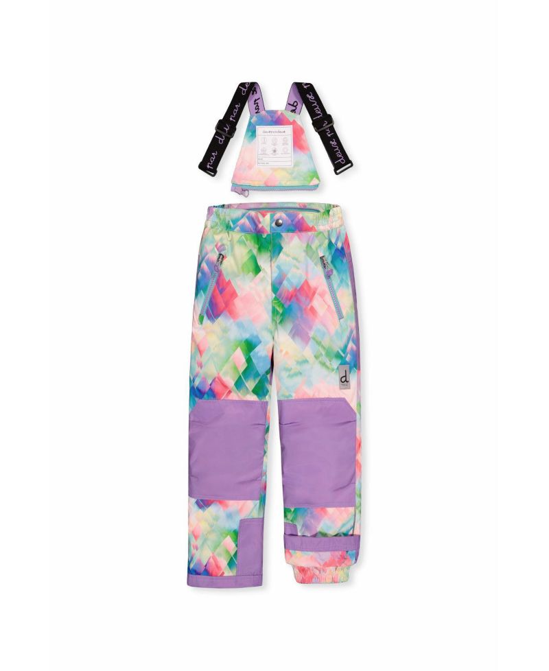 Big Girls (6-14) Two Piece Play Snowsuit Multicolored with A Diamond Pattern