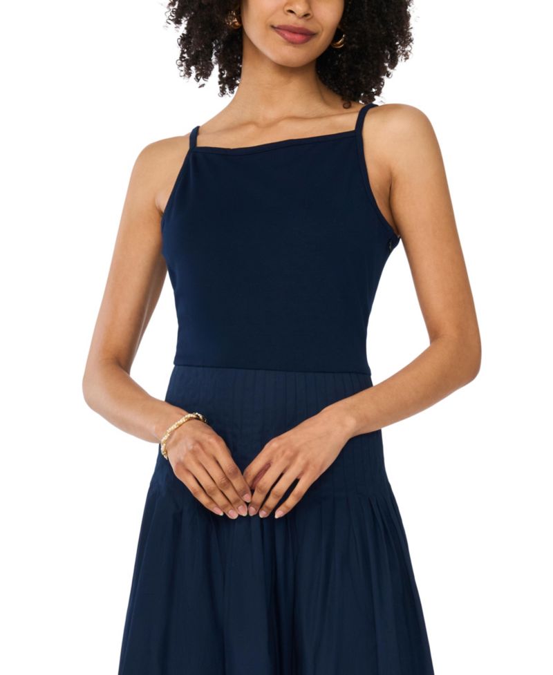 Women's Sleeveless Cotton Midi Dress