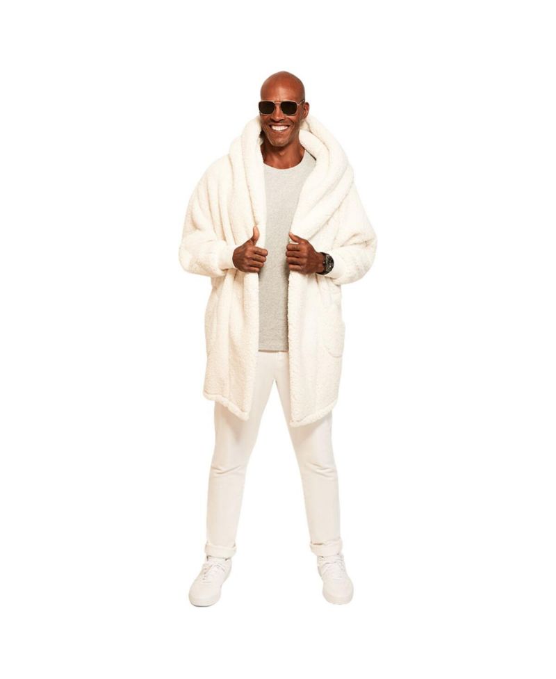 Men's and Women's Cream NBA Breast Cancer Awareness Oversized Hooded Lounger