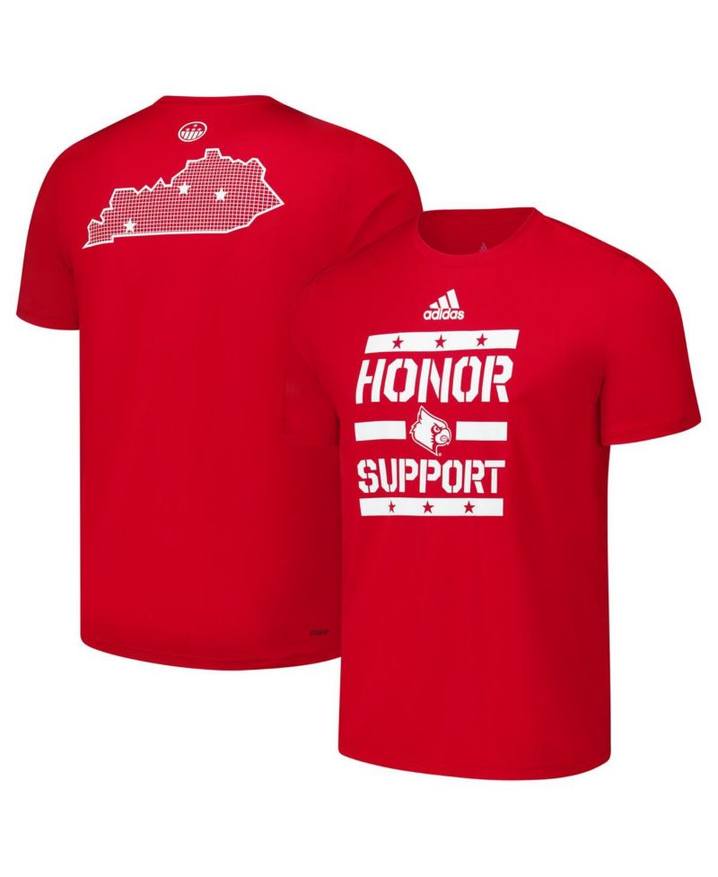 Men's Red Louisville Cardinals Honor Support Pre-Game T-Shirt