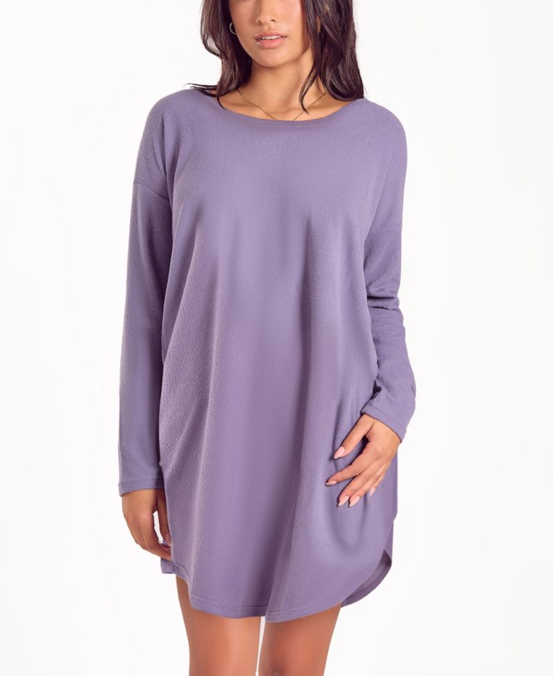 Women's Baby Waffle Stretch-Knit Sleep Shirt