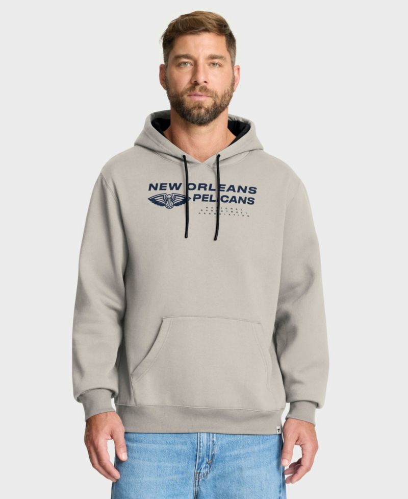 Men's Off White New Orleans Pelicans Crossover Collection Blocked Shot Premium Pullover Hoodie