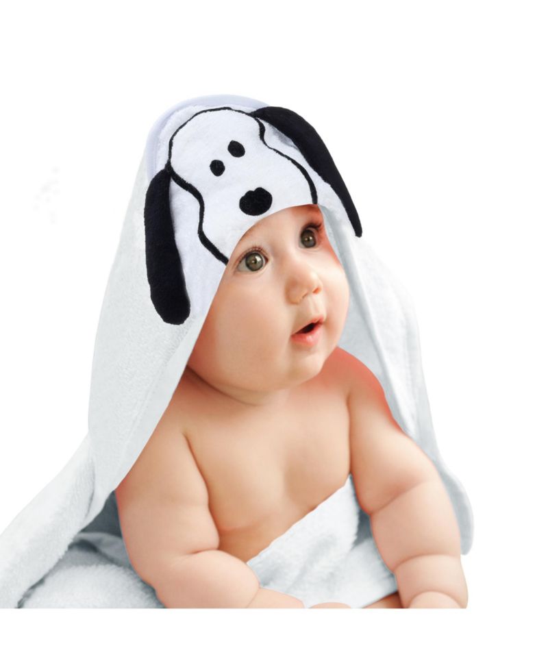 Baby Snoopy Baby/Infant Cotton Hooded Bath Towel - White