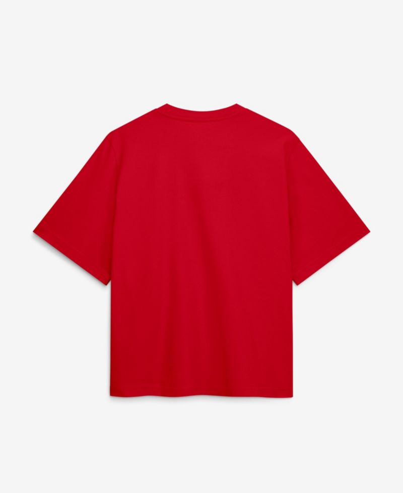 Women's Red Georgia Bulldogs Arch Logo Boxy T-Shirt