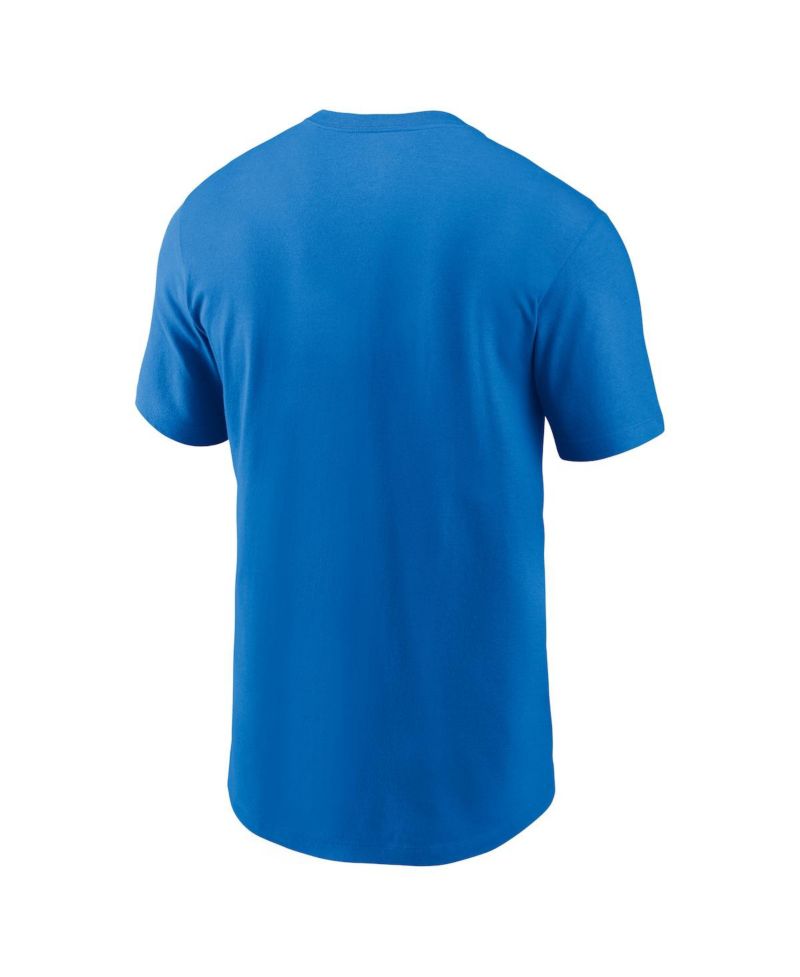 Men's Blue Detroit Lions Primetime Wordmark Essential T-Shirt