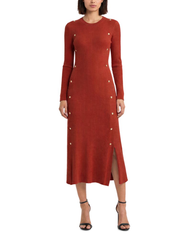 Women's Tamara Ribbed-Knit Side-Slit Sweater Dress