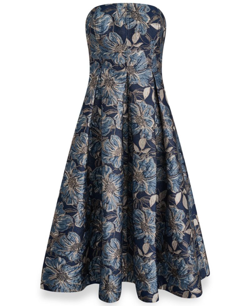 Women's Floral Strapless Midi Gown