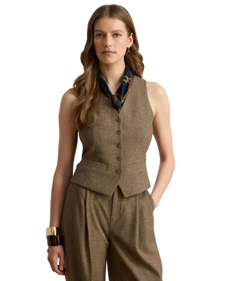 Women's Glen Plaid V-Neck Vest