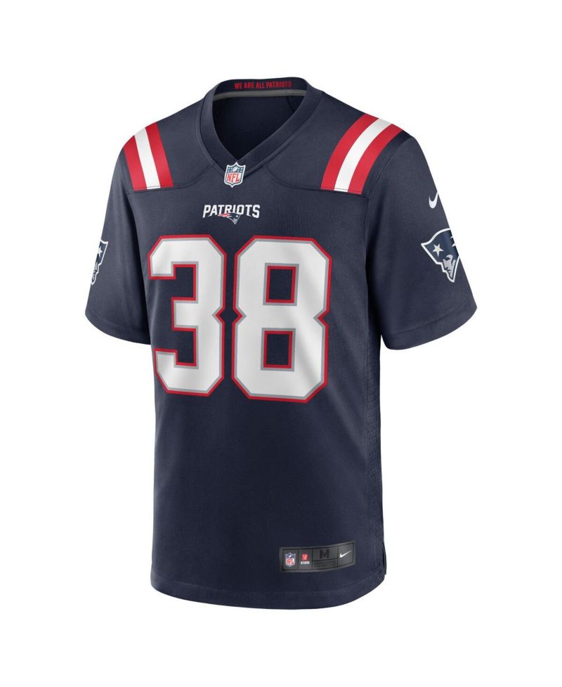 Men's Rhamondre Stevenson Navy New England Patriots Game Jersey