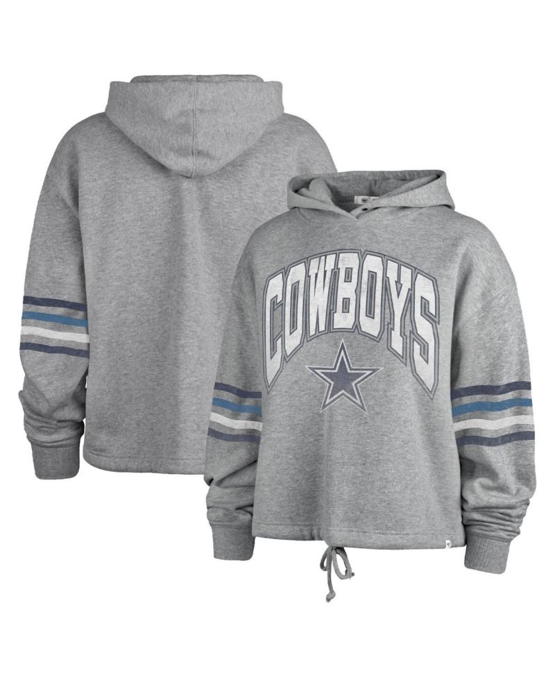Women's Heather Gray Distressed Dallas Cowboys Upland Bennett Pullover Hoodie