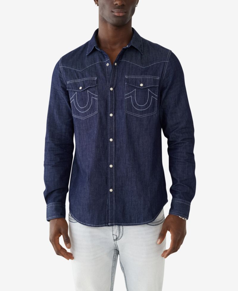 Men's Dark Wash Western Shirt