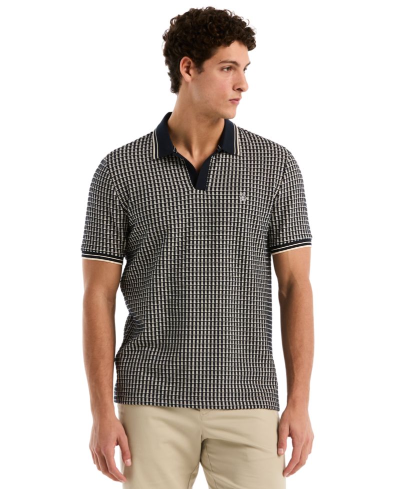Men's Jacquard Short-Sleeve Polo Shirt