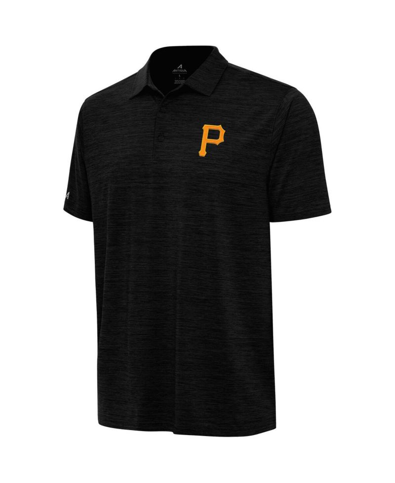 Men's Heather Black Pittsburgh Pirates Layout Polo Shirt