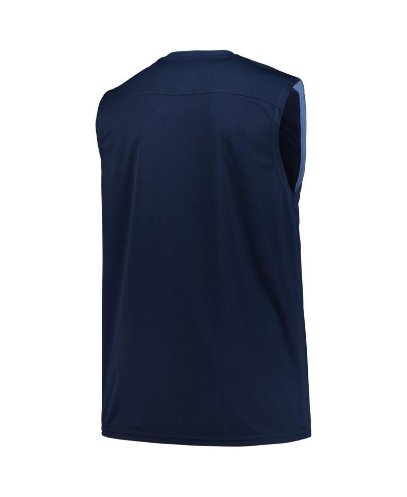 Men's Navy Memphis Grizzlies Big & Tall Birdseye Muscle Tank Top