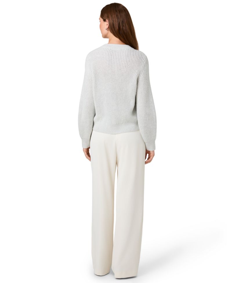 Women's Micro Sequin Cable-Knit Long-Sleeve Pullover