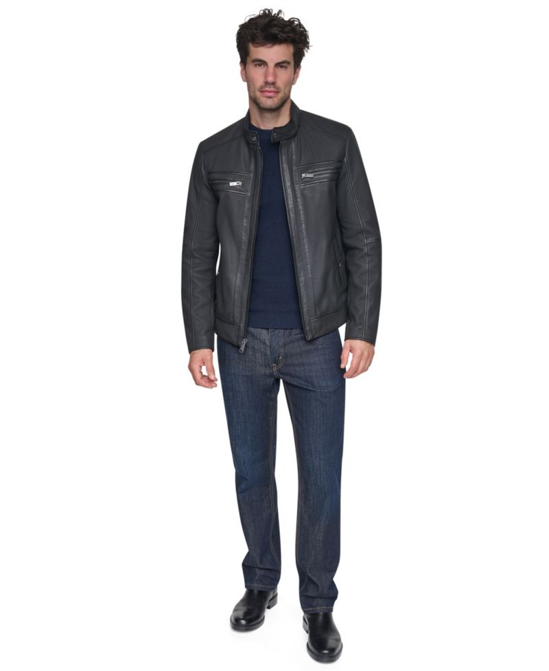 Men's Sueded Finish Zip Chest Jacket