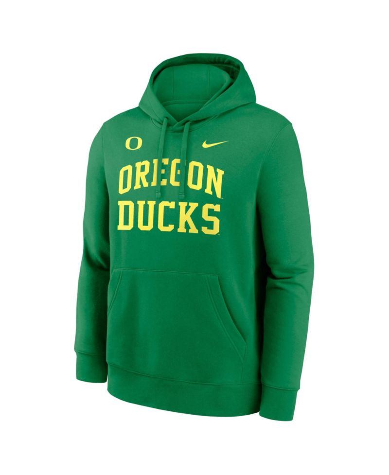 Men's Green Oregon Ducks Primetime Arched Club Fleece Pullover Hoodie