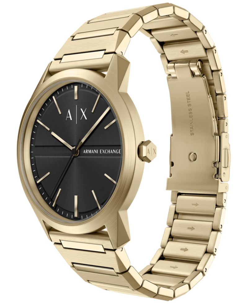 Armani Exchange Men's Quartz Three Hand Gold Stainless Steel Watch 42mm