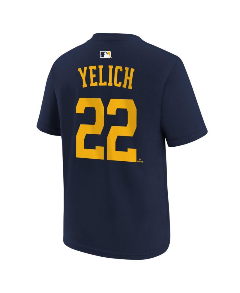 Boys' and Girls' 4-16 Christian Yelich Milwaukee Brewers Screen-Printed T-Shirt