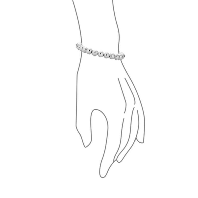 Classic Hand Strung 8MM Bead 925 .925 Sterling Silver Ball Strand Bracelet 7 Inch