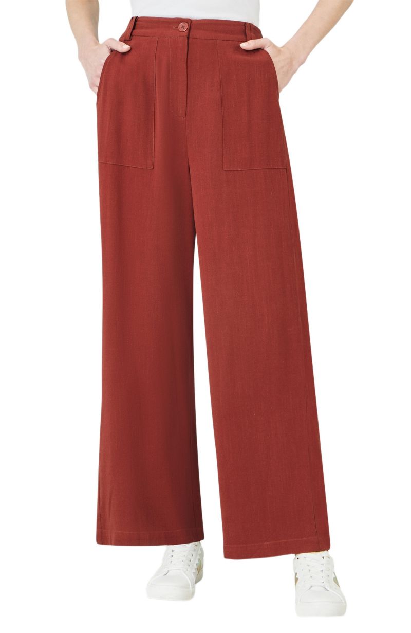 Women's Linen Mix Mid Rise Trousers