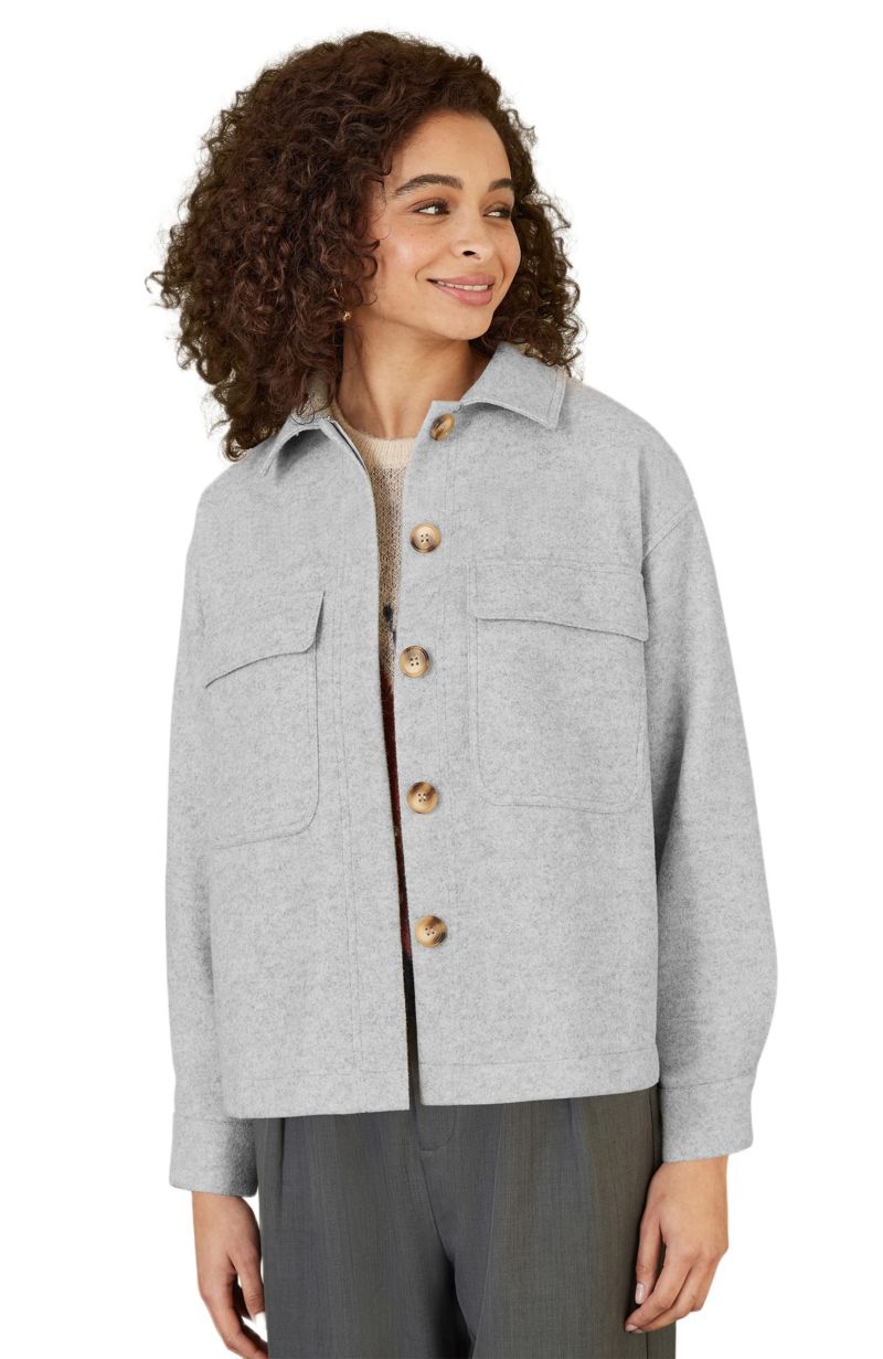 Women's Textured Finish Patch Pocket Shacket