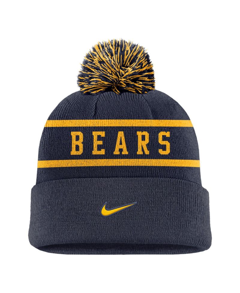 Men's Navy Cal Bears Peak Cuffed Knit Hat with Pom