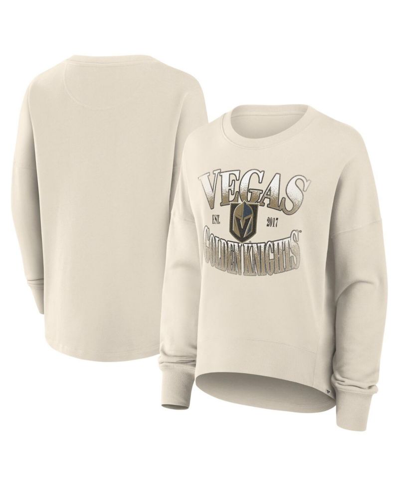 Women's Cream Vegas Golden Knights Oversized Slice Pullover Sweatshirt