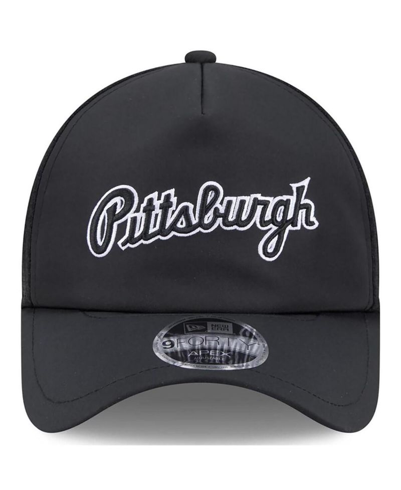 Men's Black Pittsburgh Pirates 2026 Batting Practice Alternate Apex 9FORTY Adjustable Hat