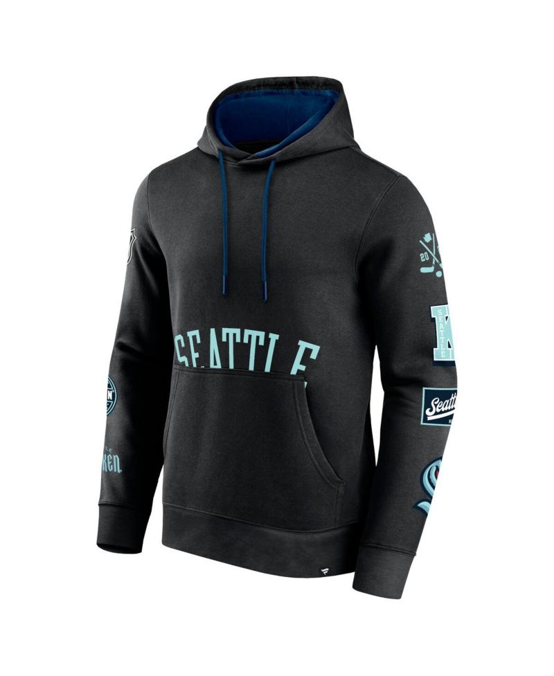 Men's Black Seattle Kraken Wild Winner Fleece Pullover Hoodie