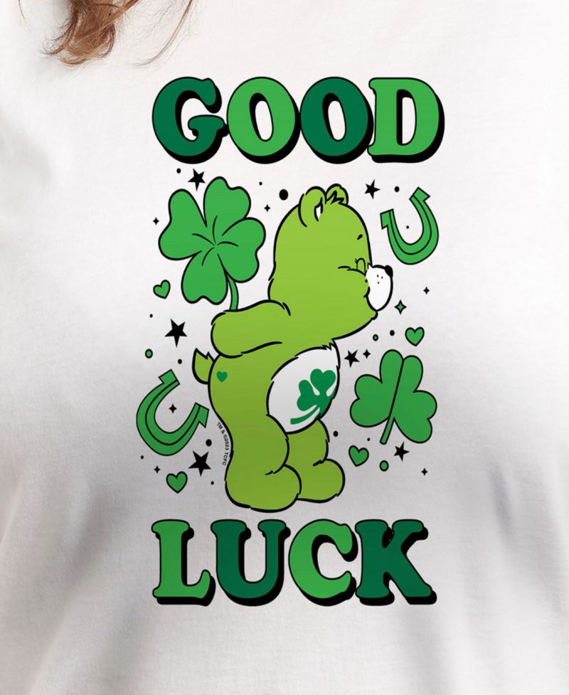 Plus Size Trendy Care Bears Good Luck Graphic Crew Neck T-Shirt
