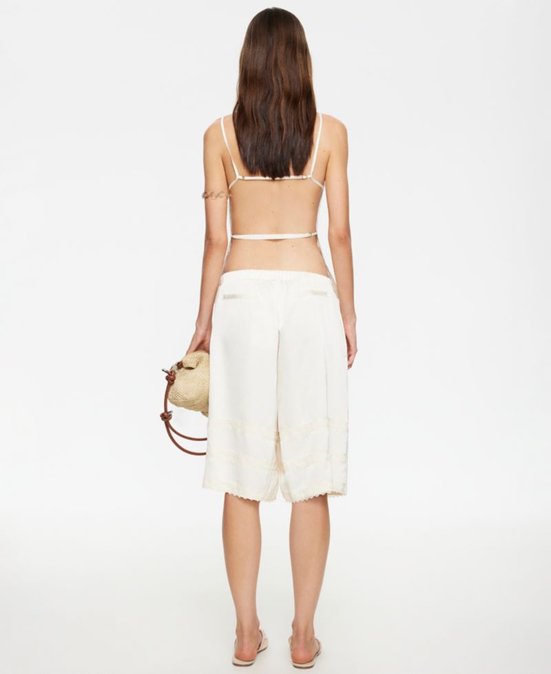 Women's Lace-Trimmed Jort Shorts