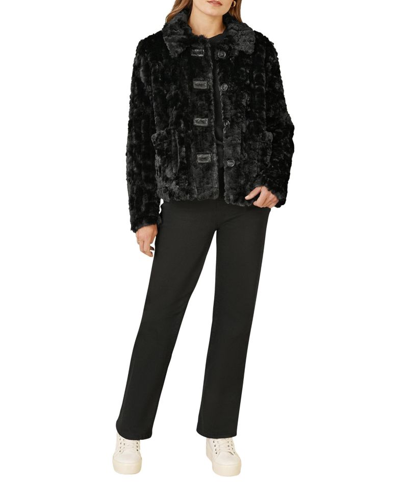 Women's Textured Faux Fur Jacket